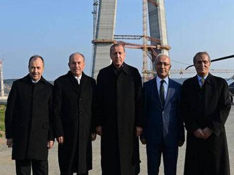 Başbakan Erdoğan üçüncü köprünün inşaatında inceleme yaptı!