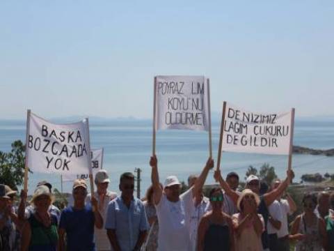 Poyraz Limanı mevkiinde yapılan atıksu arıtma tesisine protesto!