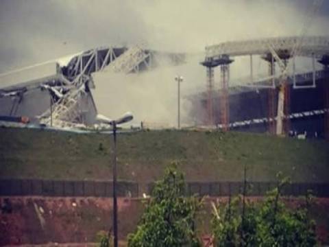  Corinthians Arena Stadı'nın inşaatında çökme meydana geldi!