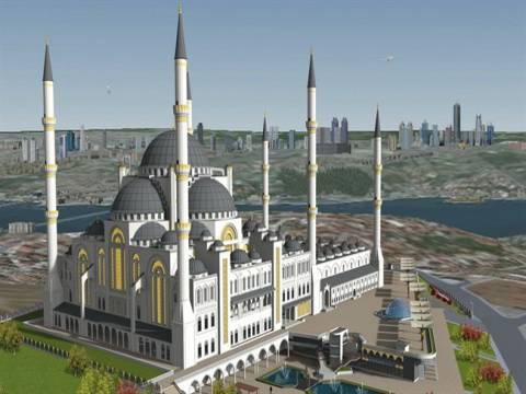  Çamlıca Cami'nin 3 katının kaba inşaatı tamamlanıyor!