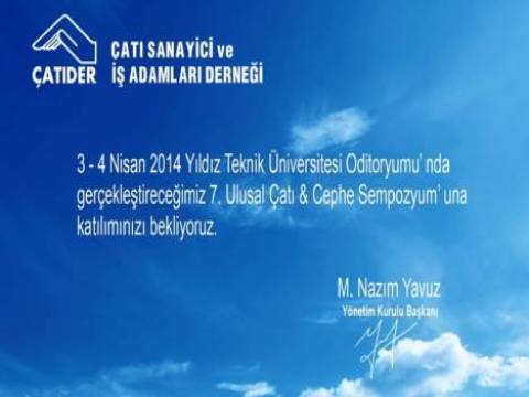 7. Ulusal Çatı ve Cephe Sempozyumu 3 Nisan'da başlıyor!